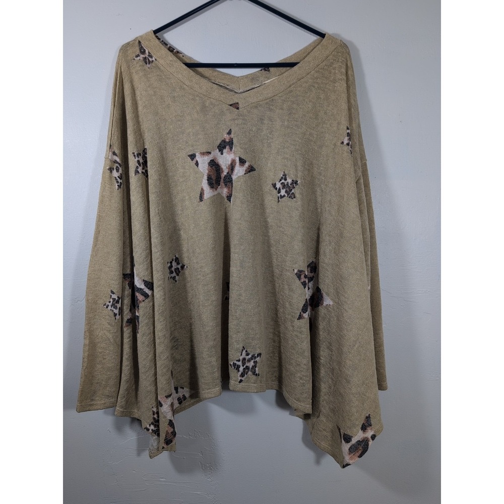 Brown Animal Print Oversized Small Oddi Nwot Soft - Picture 3 of 9